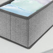 Set of 6 Foldable Drawer Organizers – Linenette Non-Woven Fabric – Dark Grey – Versatile Storage for Socks, Underwear, Scarves, and Ties
