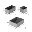 Set of 6 Foldable Drawer Organizers – Linenette Non-Woven Fabric – Dark Grey – Versatile Storage for Socks, Underwear, Scarves, and Ties