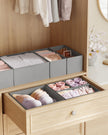 Set of 12 Foldable Fabric Drawer Organisers – Linenette Non-Woven Fabric – Dove Grey – Multi-Functional Storage Solution for Clothing Accessories
