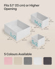 Set of 6 Foldable Fabric Drawer Organisers – Non-Woven Fabric – Cloud White – Versatile Storage for Socks, Underwear, Scarves, and Ties