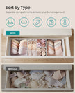 Set of 12 Foldable Fabric Drawer Organisers – Linenette Non-Woven Fabric – Cloud White – Versatile Storage Solution