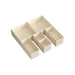 Set of 6 Foldable Fabric Drawer Organisers – Linenette Non-Woven Fabric – Sand Beige – Versatile Storage for Socks, Underwear, Scarves, and Ties