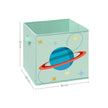 Set of 3 Foldable Toy Storage Boxes – Fabric – Green, Blue, Pink – Space Theme with Handles