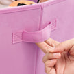 Set of 3 Fabric Storage Boxes – Pink – Foldable Design with Handles – Space Theme
