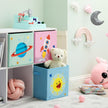 Set of 3 Foldable Storage Organizer Boxes – Fabric – Blue, Green, Pink – Space Theme with Handles