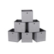Set of 6 Storage Boxes – Linenette Non-Woven Fabric – Dark Grey – Cube Design for Versatile Organization