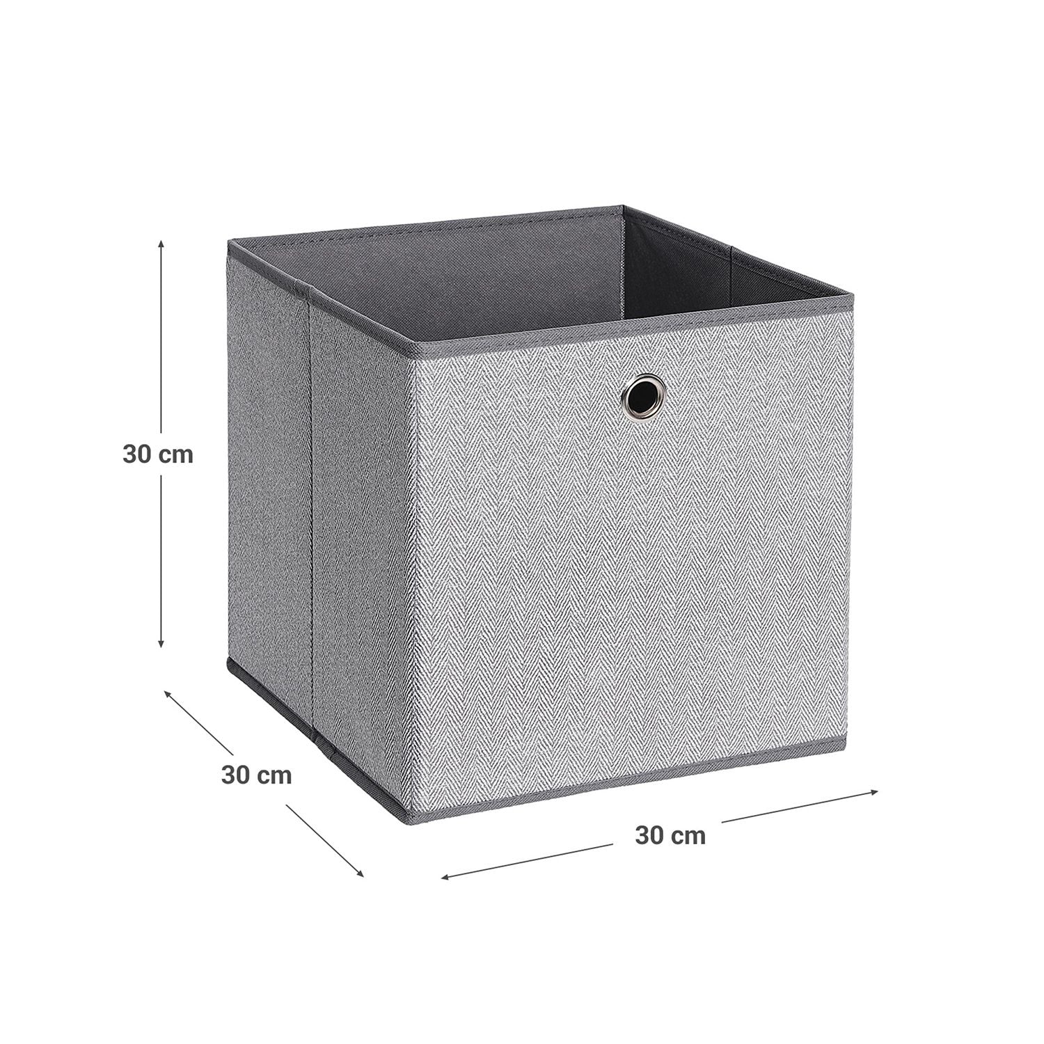 Set of 6 Storage Boxes – Linenette Non-Woven Fabric – Dark Grey – Cube Design for Versatile Organization