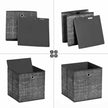 Set of 6 Foldable Non-Woven Fabric Storage Boxes – Gray – Includes Handle – 30 x 30 x 30 cm