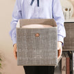 Set of 6 Foldable Non-Woven Fabric Storage Boxes – Gray – Includes Handle – 30 x 30 x 30 cm