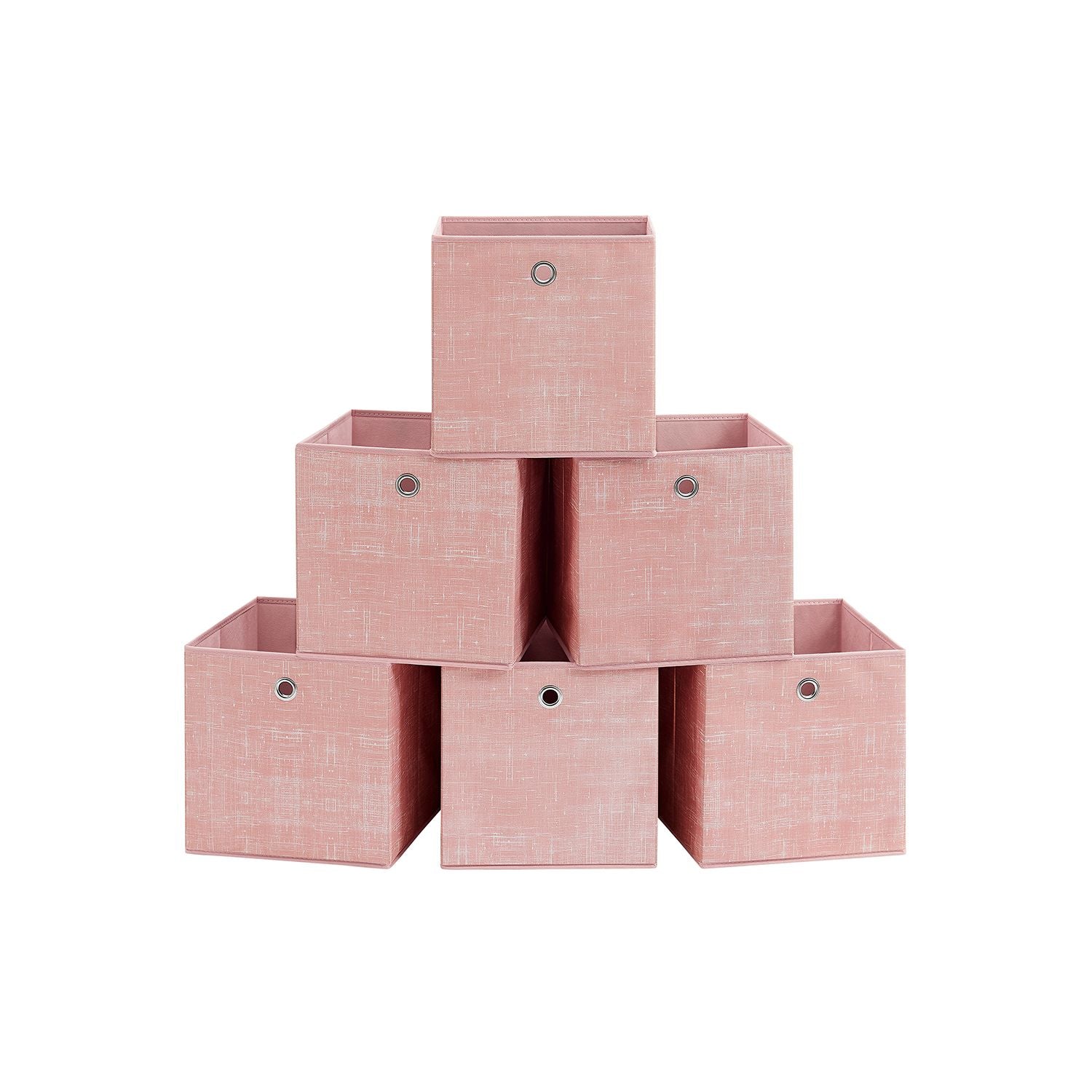 Set of 6 Foldable Non-Woven Fabric Storage Boxes – 30 x 30 x 30 cm – with Handle – Ideal for Shelves and Cube Storage