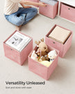 Set of 6 Foldable Non-Woven Fabric Storage Boxes – Gray – Includes Handle – 30 x 30 x 30 cm