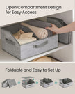 Set of 6 Collapsible Storage Boxes – Fabric – Cattail Grey – Versatile Organizers with 3 Handles