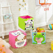 Foldable Storage Boxes – Fabric – Multicolor – Set of 3 with Animal Motifs