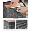 Set of 6 Foldable Fabric Storage Boxes – Heathered Black – 30 x 30 x 30 cm – Convenient Fingerhole