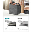 Set of 6 Foldable Fabric Storage Boxes – Heathered Black – 30 x 30 x 30 cm – Convenient Fingerhole