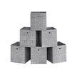 Fabric Storage Boxes – Heathered Grey – Set of 6 – Foldable with Fingerhole