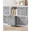 Fabric Storage Boxes – Heathered Grey – Set of 6 – Foldable with Fingerhole