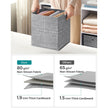 Fabric Storage Boxes – Heathered Grey – Set of 6 – Foldable with Fingerhole