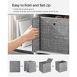 Fabric Storage Boxes – Heathered Grey – Set of 6 – Foldable with Fingerhole