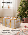 Christmas Bauble Storage Box – Plastic – Sandy Gold – 54 Slots with Lid and Dual Zippers