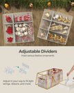 Christmas Bauble Storage Box – Plastic – Sandy Gold – 54 Slots with Lid and Dual Zippers