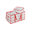 Christmas Bauble Storage Box – Plastic – Sandy Gold – 54 Slots with Lid and Dual Zippers