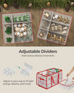 Christmas Bauble Storage Box – Plastic – Sandy Gold – 54 Slots with Lid and Dual Zippers