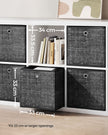 Set of 6 Foldable Fabric Storage Boxes – Heathered Black – 30 x 30 x 30 cm – Convenient Fingerhole