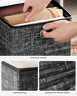 Set of 6 Foldable Fabric Storage Boxes – Heathered Black – 30 x 30 x 30 cm – Convenient Fingerhole