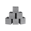Fabric Storage Boxes – Heathered Grey – Set of 6 – Foldable with Fingerhole
