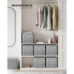Fabric Storage Boxes – Heathered Grey – Set of 6 – Foldable with Fingerhole