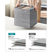 Fabric Storage Boxes – Heathered Grey – Set of 6 – Foldable with Fingerhole