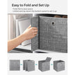 Fabric Storage Boxes – Heathered Grey – Set of 6 – Foldable with Fingerhole