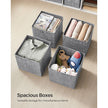 Fabric Storage Boxes – Heathered Grey – Set of 6 – Foldable with Fingerhole
