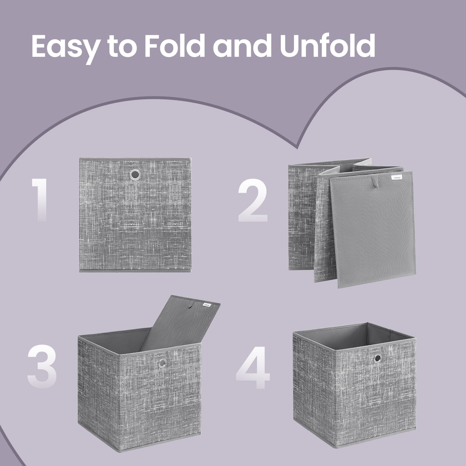 Storage Boxes – Non-Woven Fabric – Black – Set of 6 with Handles, Foldable Design
