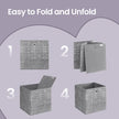 Storage Boxes – Non-Woven Fabric – Black – Set of 6 with Handles, Foldable Design