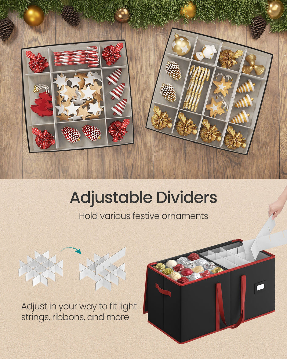 Decorative Storage Box – Fabric – Red – Large Capacity for Christmas Decorations