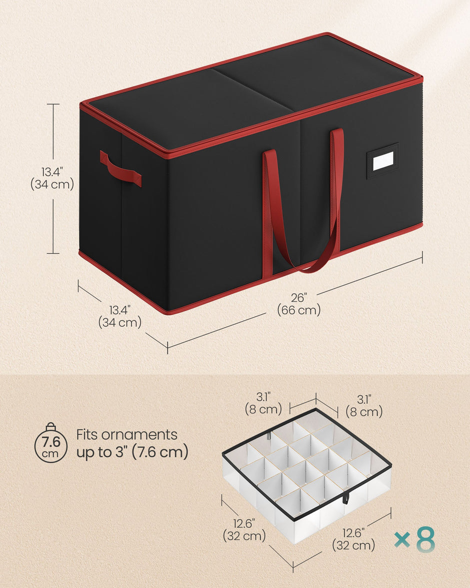Decorative Storage Box – Fabric – Red – Large Capacity for Christmas Decorations