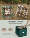 Christmas Decoration Storage Box – Non-Woven Fabric – Clear – 64 Slots, Stackable with Lid and Adjustable Dividers