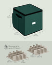 Christmas Decoration Storage Box – Non-Woven Fabric – Clear – 64 Slots, Stackable with Lid and Adjustable Dividers