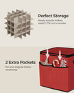 Stackable Storage Box – Non-Woven Fabric – Christmas Bauble – 64 Slots, Dual Zippers, Adjustable Dividers