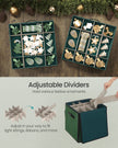Christmas Decoration Storage Box – 600D Oxford – Forest Green – Stackable with Side Open and 64 Slots