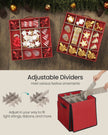 Christmas Decoration Storage Box – 600D Oxford – Cherry Red – Stackable with Side Open and 4 Drawer Trays