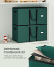 Christmas Decoration Storage Box – Non-Woven Fabric – Red – Stackable with Adjustable Dividers and Dual Zippers