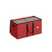 Christmas Decoration Storage Box – Non-Woven Fabric – Red – Stackable with Adjustable Dividers and Dual Zippers