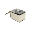 Set of 3 Foldable Fabric Storage Boxes – Beige – Includes Lids and Label Holders
