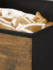 Set of 6 Folding Storage Boxes – Non-Woven and Oxford Fabric – Rustic Brown and Black – 30 x 30 x 30 cm
