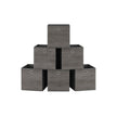 Set of 6 Foldable Storage Organiser Boxes – Non-Woven Fabric – Rustic Brown and Black – Includes Handles