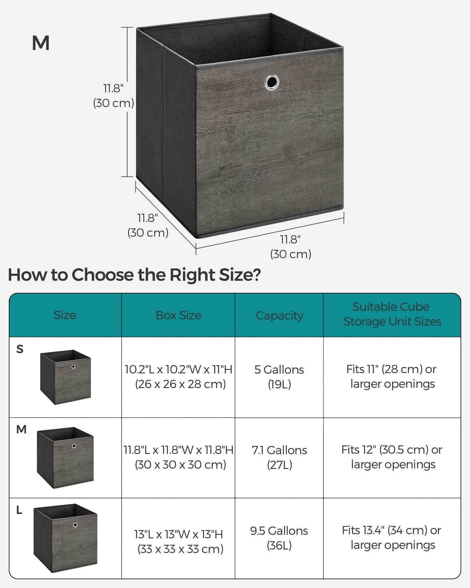 Set of 6 Foldable Storage Organiser Boxes – Non-Woven Fabric – Rustic Brown and Black – Includes Handles