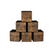 Set of 6 Foldable Storage Cubes – Oxford and Non-Woven Fabric – Rustic Brown and Black – Convenient Handle